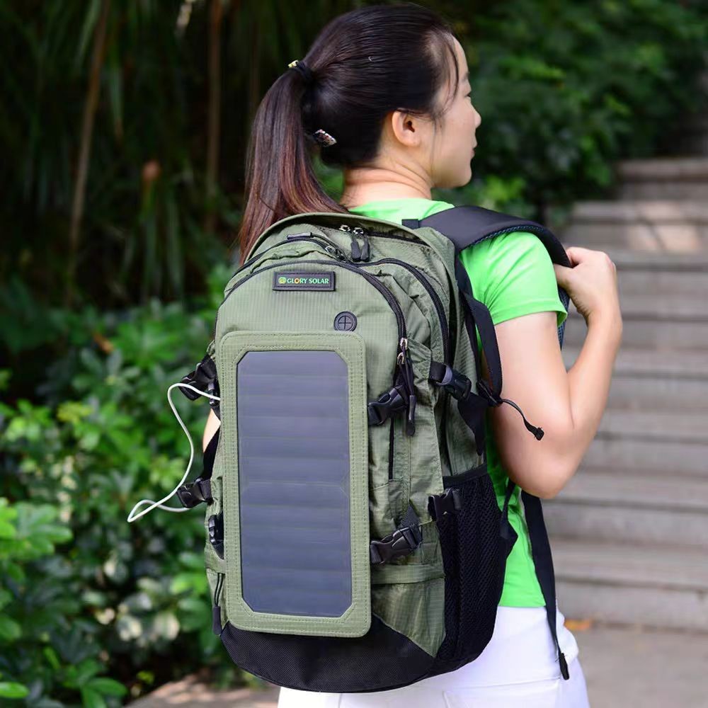 outdoor backpack with solar charging
